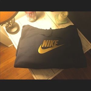 Navy Blue hoodie w/ Gold Swoosh
